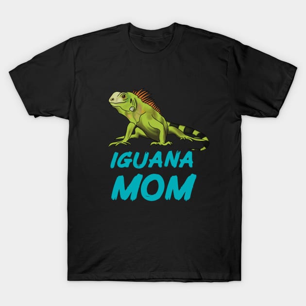 Iguana Mom for Iguana Lovers, Blue T-Shirt by Mochi Merch